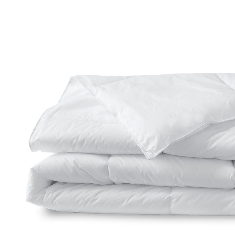 Twin White Down Microfiber Comforter with Cotton Cover