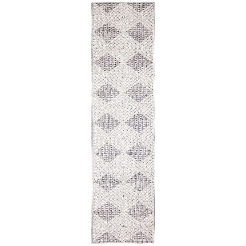 Gray Diamond Flat Woven Synthetic Indoor/Outdoor Rug
