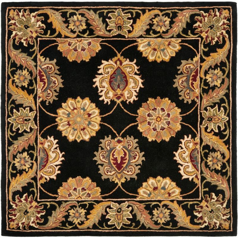 Heritage Black Hand-Tufted Wool 8' x 8' Square Area Rug