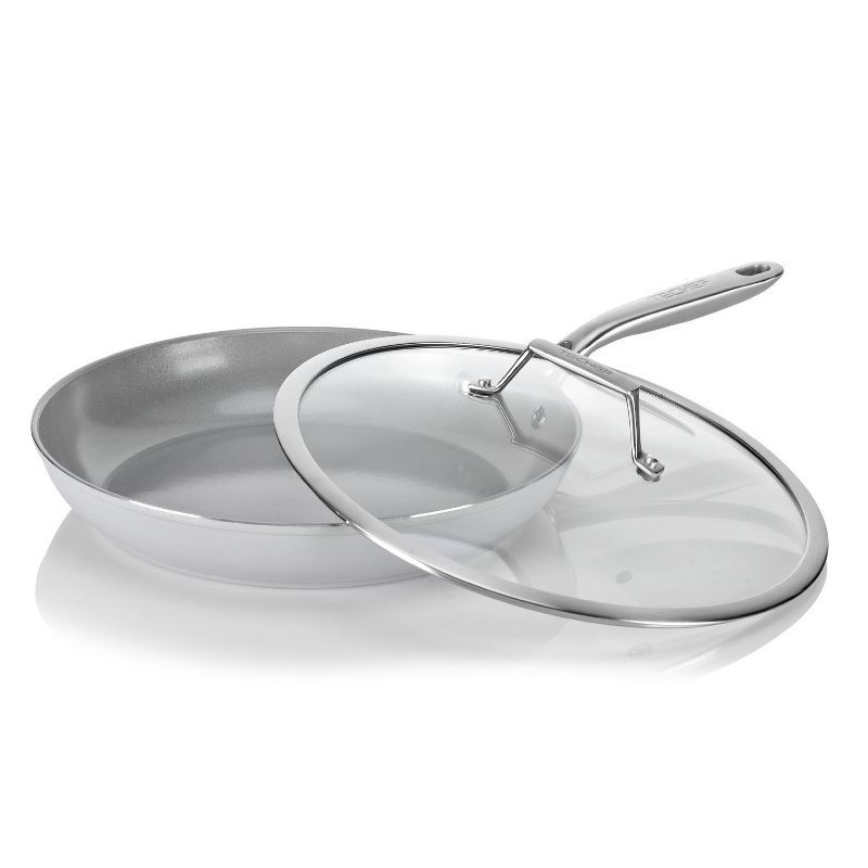 12-Inch Silver Aluminum Nonstick Frying Pan with Lid