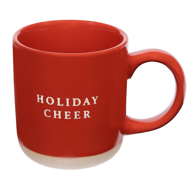 Holiday Cheer Red Ceramic Christmas Coffee Mug - 14oz