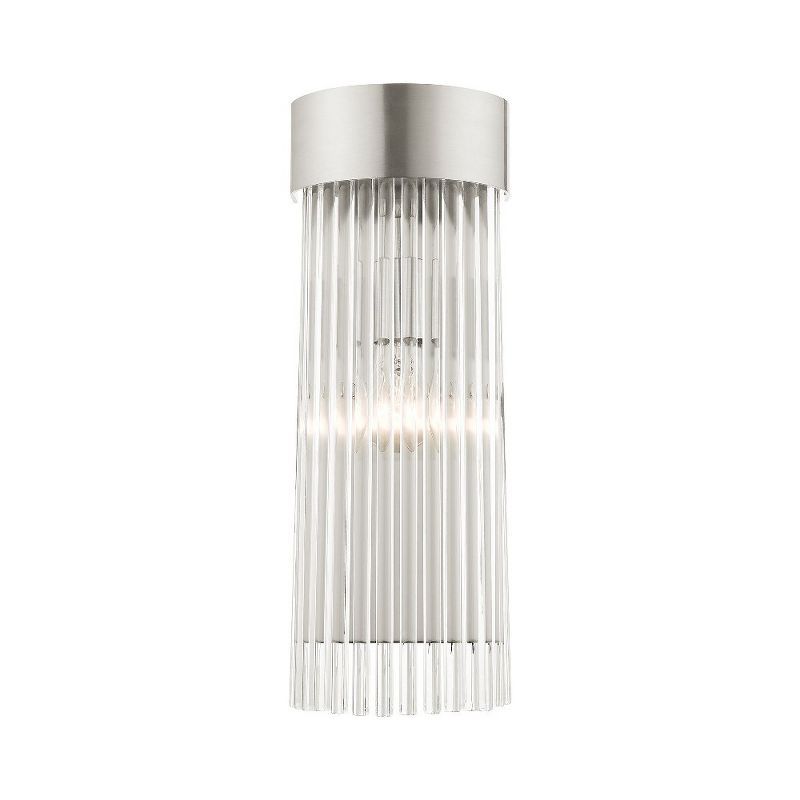 Elegant Norwich Brushed Nickel Sconce with Crystal Rod Shade