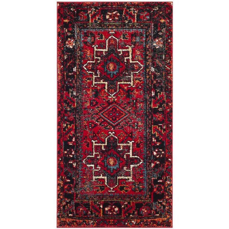 Heirloom Red Multicolor Synthetic 2'7"x5' Persian Area Rug