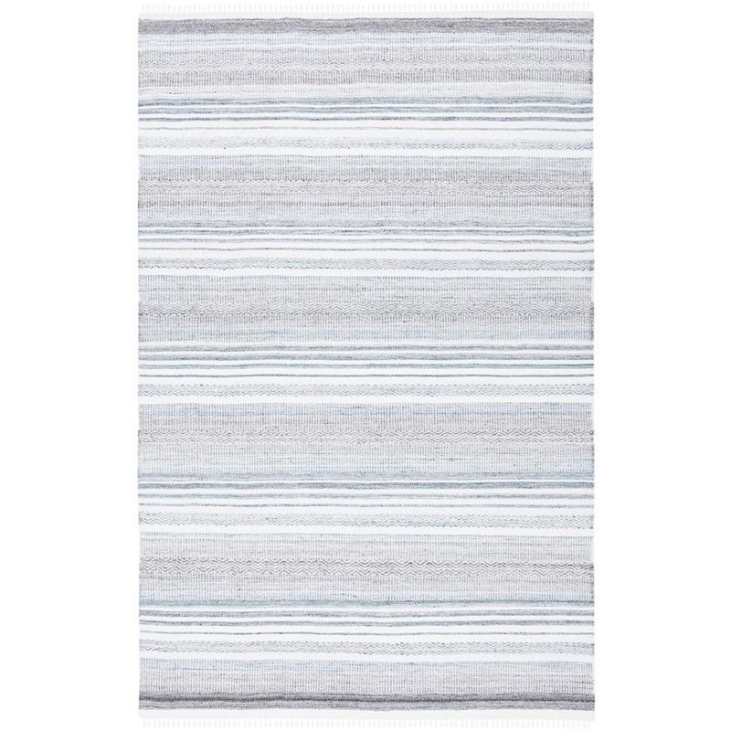 Bohemian Nomadic Ivory Synthetic 8' x 10' Flat Woven Rug