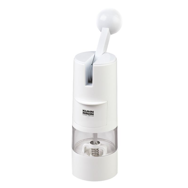 White Plastic Ratchet Spice Grinder with Ceramic Mechanism