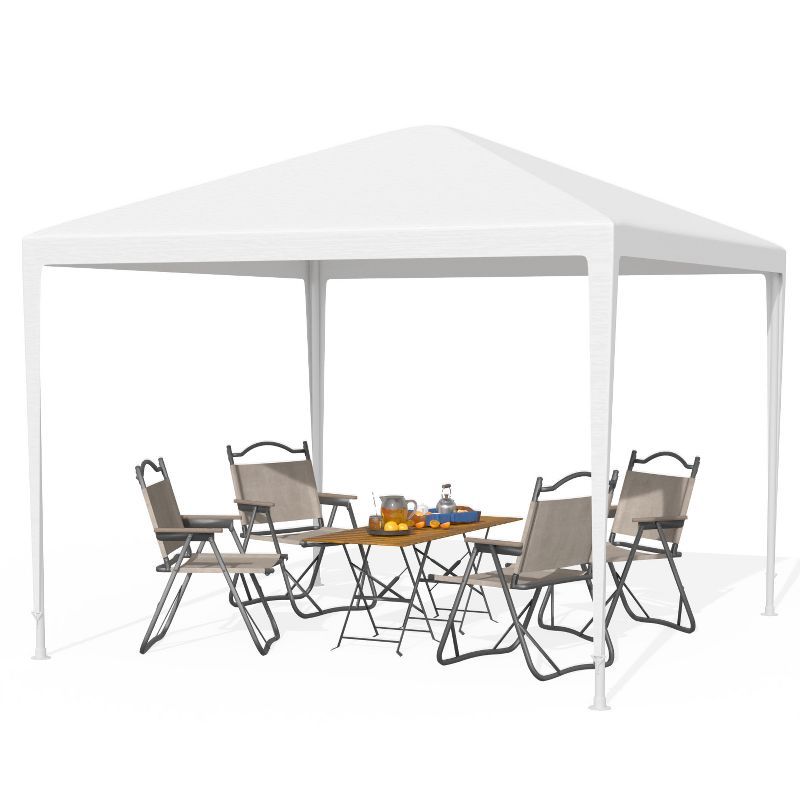 White 10x10 Waterproof Outdoor Canopy Tent with Stainless Steel Frame