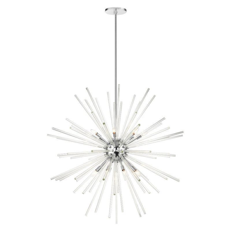 Polished Chrome and Clear Crystal 16-Light Foyer Pendant