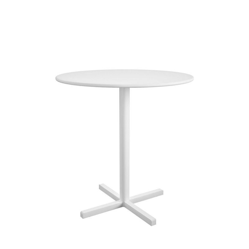 White Steel Round 24'' Patio Bistro Table