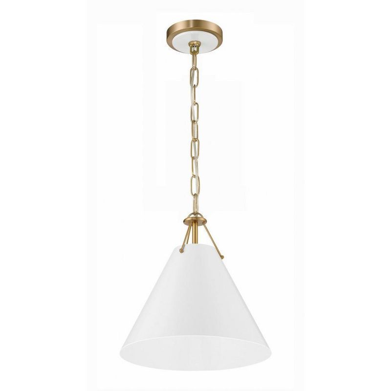 Vibrant Gold Xavier Pendant with White Steel Shade