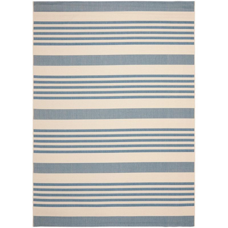 Blue Synthetic Easy Care Stain-Resistant Rectangle Area Rug