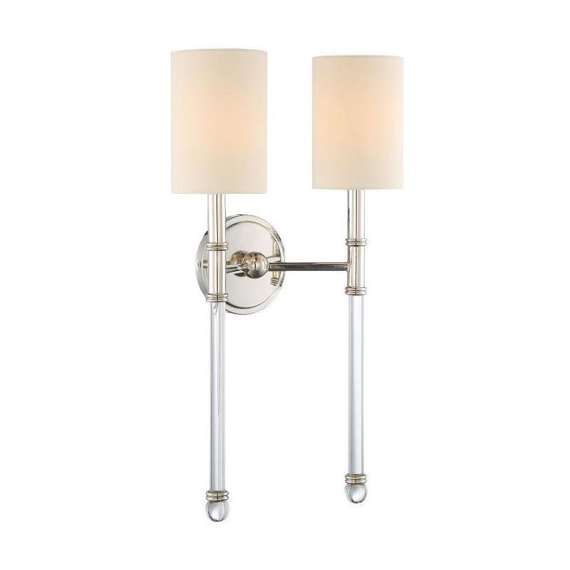 Fremont Polished Nickel 2-Light Sconce with Soft White Shades