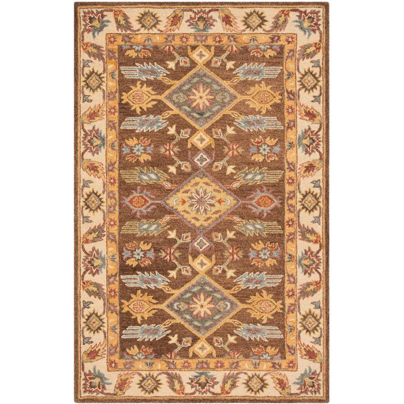 Antiquity Dark Brown and Ivory Hand-Tufted Wool Area Rug