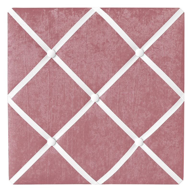 Blush Pink Velvet Fabric Memo Board with White Ribbon