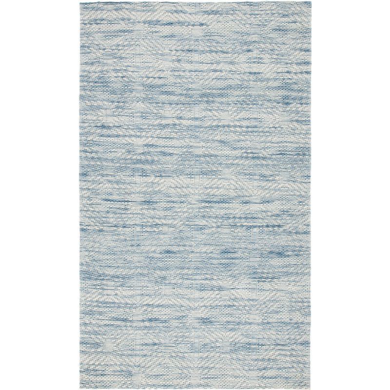 Marbella Light Blue and Beige Wool 3x5 Rectangular Rug