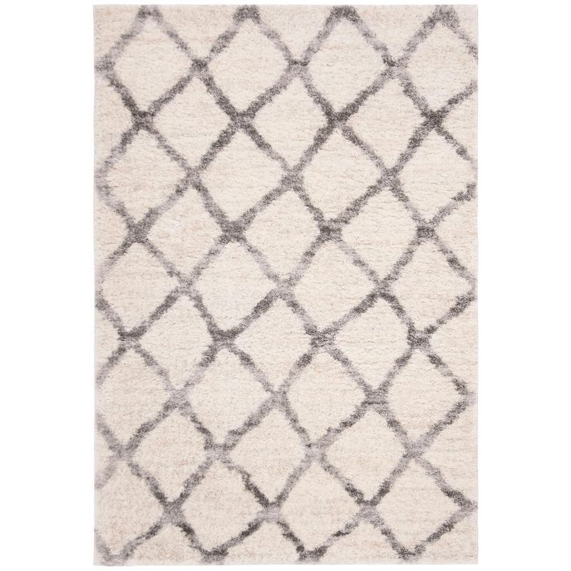 Luxurious Hand-Knotted Gray Shag Area Rug 5' x 7'