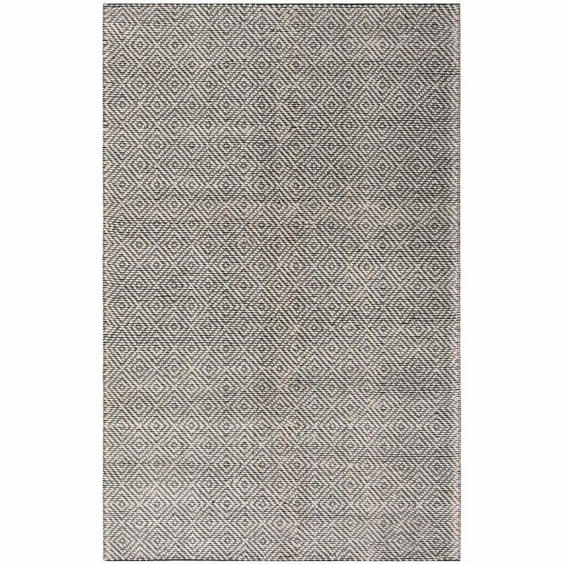 Vermont 4' x 6' Black and Ivory Hand-Knotted Wool Rug