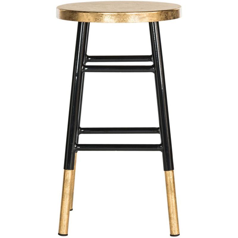 Black and Gold Metal Backless Counter Stool