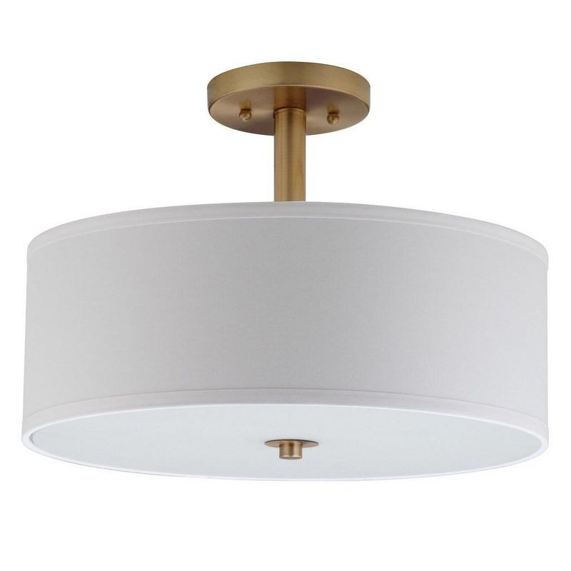 Gold Chrome Drum LED Semi Flush Mount Light