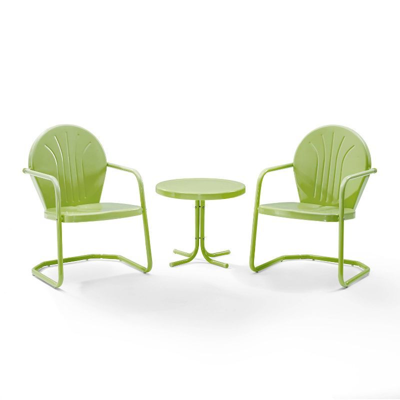 Key Lime Powder-Coated Metal 3-Piece Outdoor Conversation Set