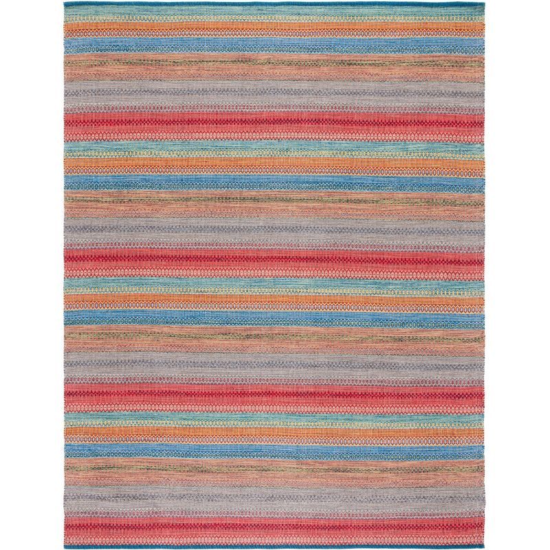 Coastal Breeze Blue & Grey Cotton 8' x 10' Handwoven Rug