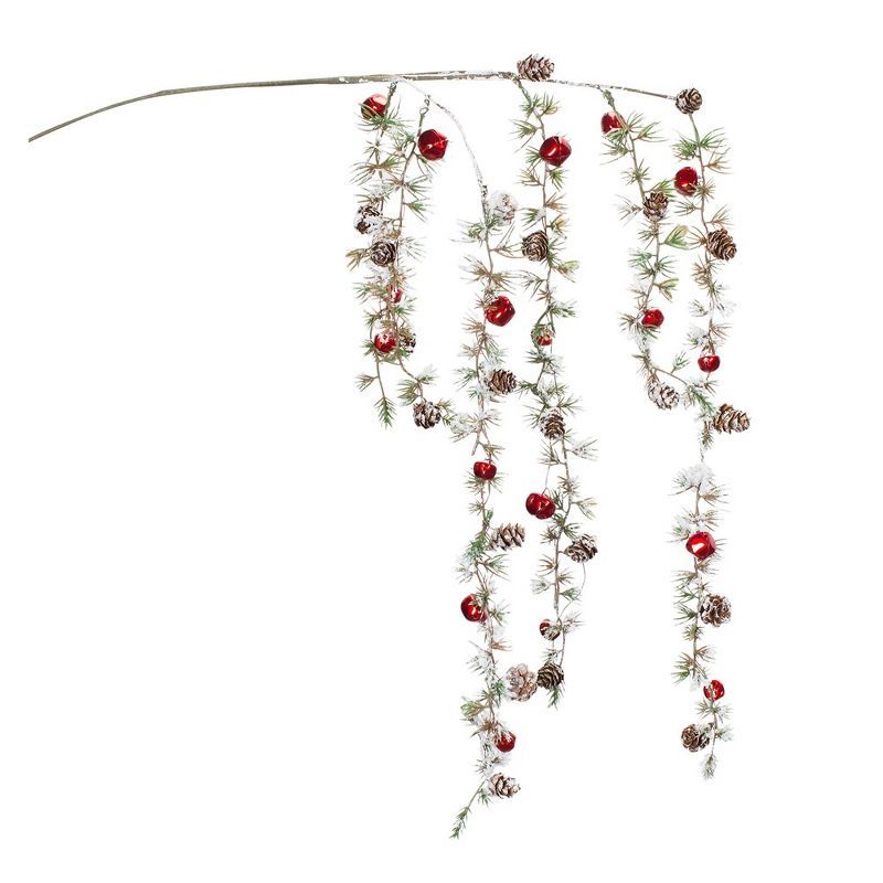 Red and White Pine Bell Hanging Spray Set