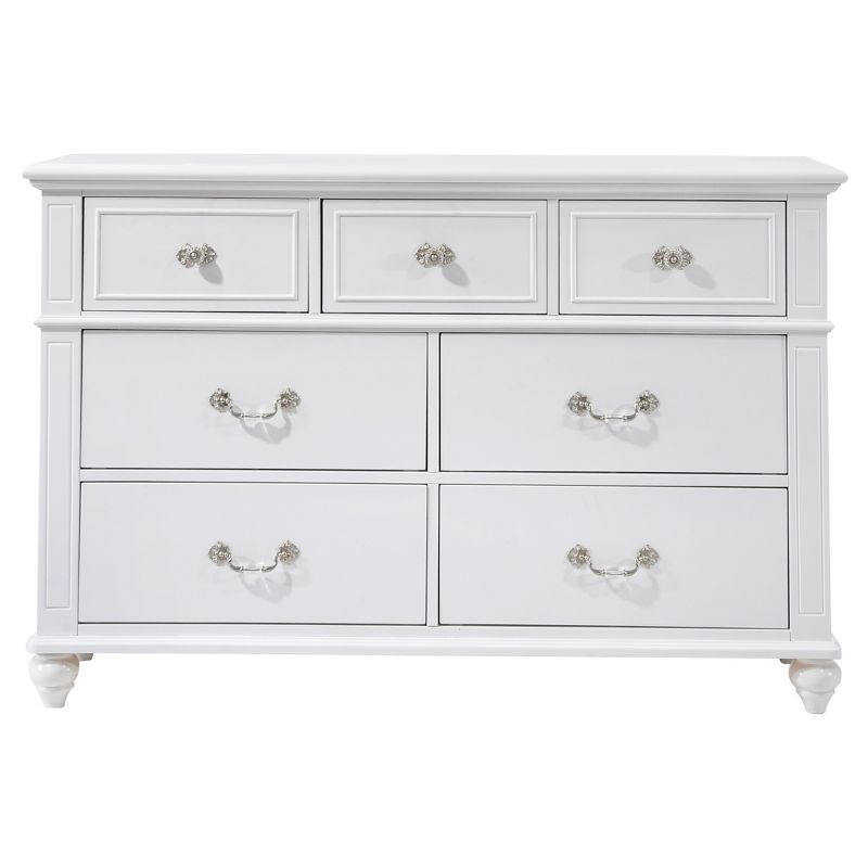 Charming Annie White 7-Drawer French Country Dresser