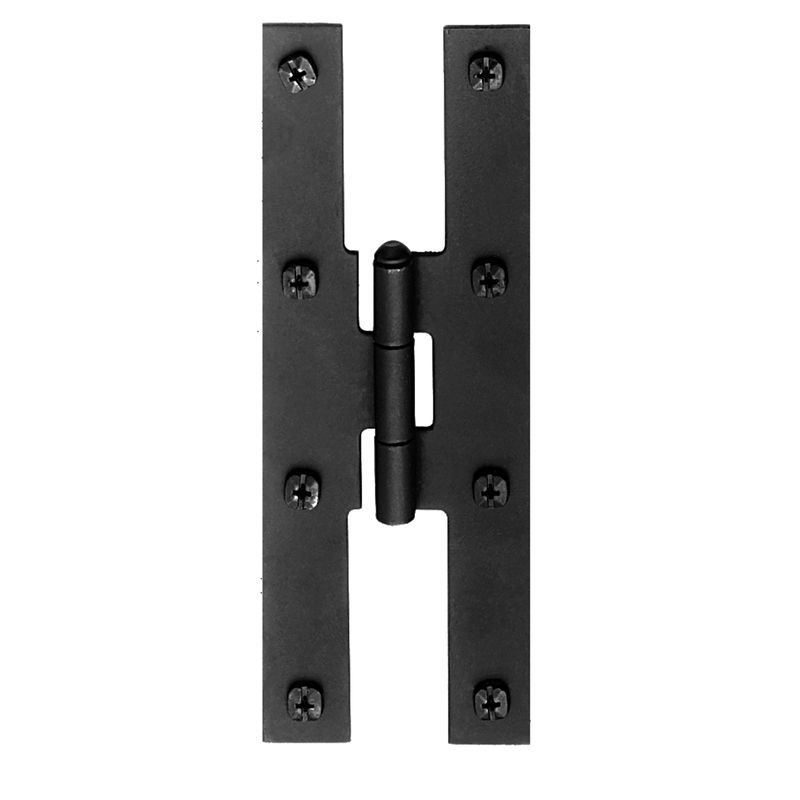 7" Black Iron Surface Mount H Hinge