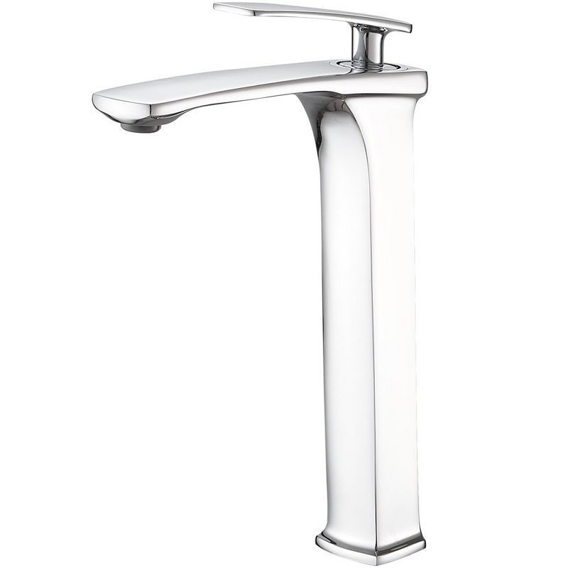 Polished Chrome Single Handle Vessel Sink Faucet with Pop-Up Drain