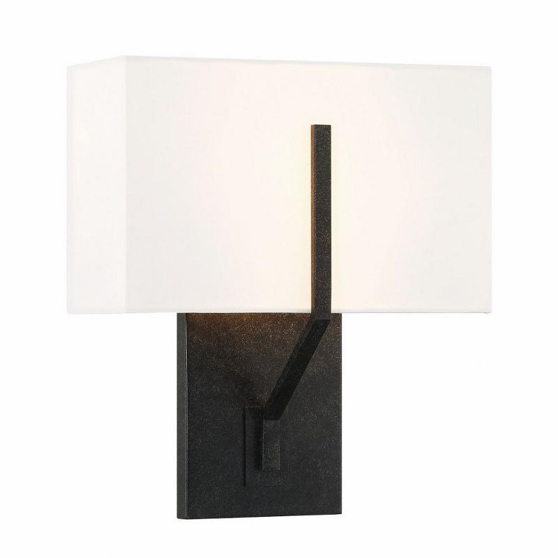 Carlyn Black and White Silk 2-Light Wall Sconce