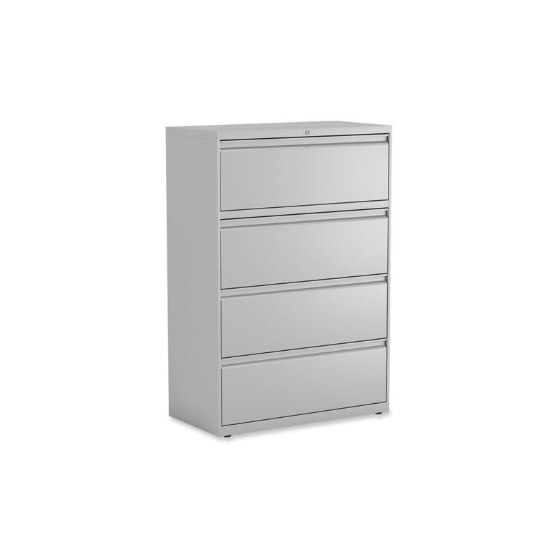 Light Gray 4-Drawer Lockable Mobile Lateral File Cabinet