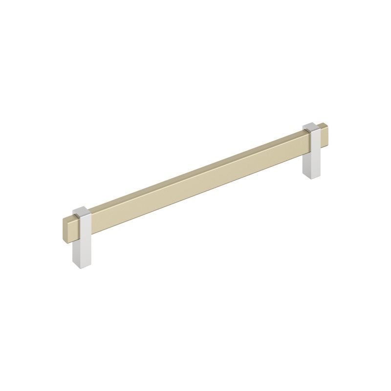 Amerock Mulino 8-13/16 inch (224mm) Center-to-Center Golden Champagne/Polished Chrome Cabinet Pull