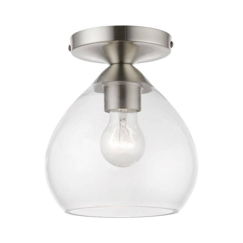 Catania Brushed Nickel 8'' Glass Semi-Flush Mount Light