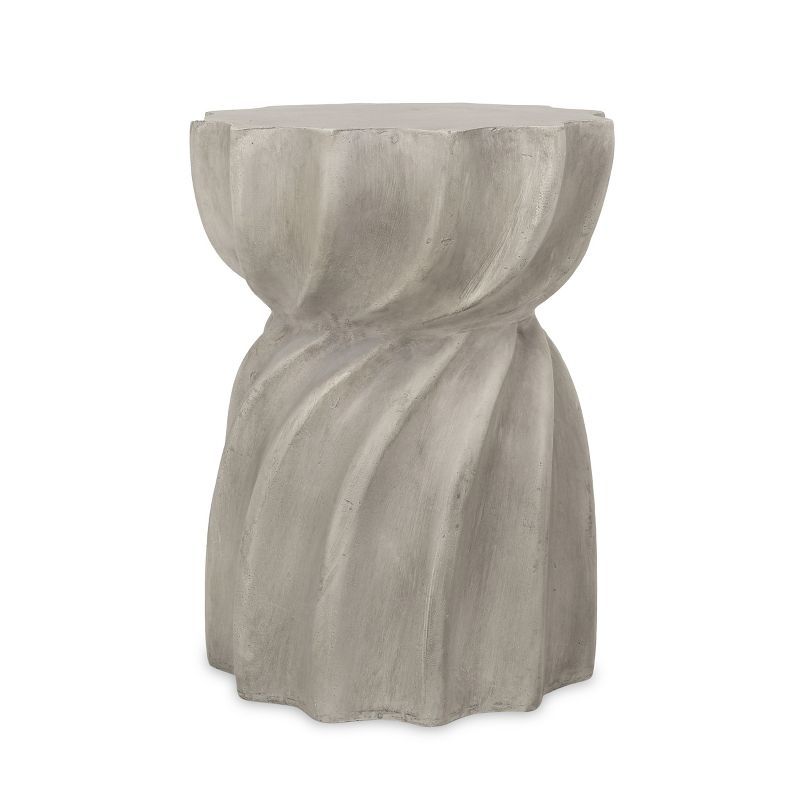 Gray Lightweight Concrete Outdoor Accent Side Table