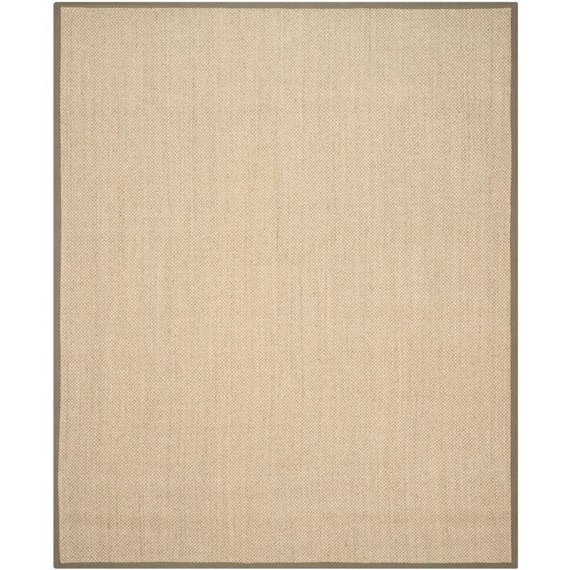 Natural Green Cotton Border Sisal Area Rug, 9' x 12'