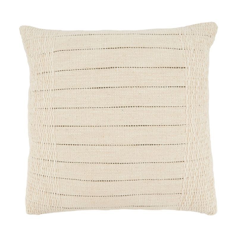 Natural Cotton Textured Striped Euro Throw Pillow Cover