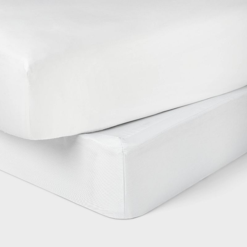 Queen White Twill Box Spring Cover