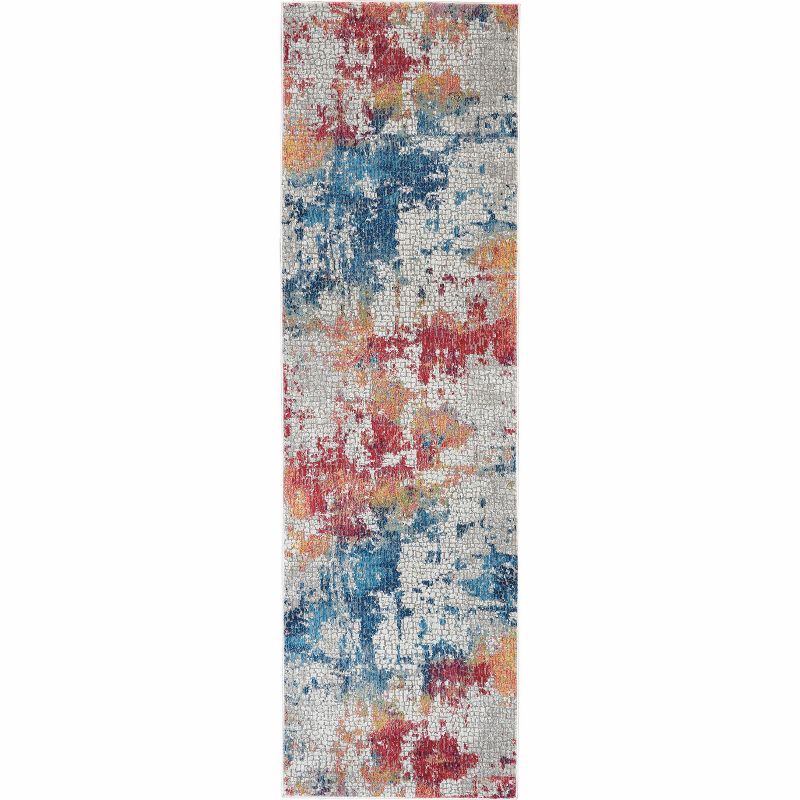 Multicolor Abstract Artistic Brushstroke Runner Rug