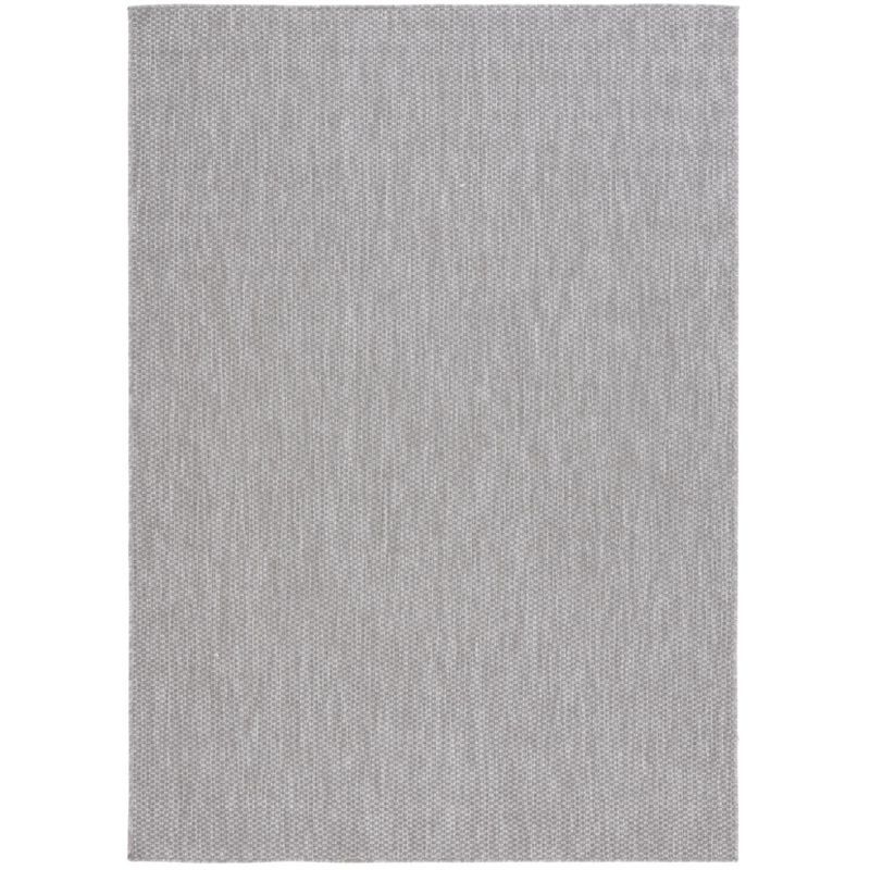 Gray Rectangular Stain-Resistant Synthetic Indoor/Outdoor Rug