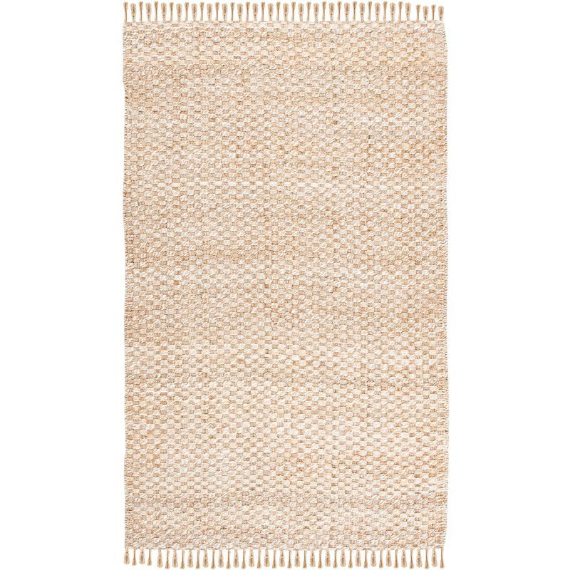 Natural Ivory 6' x 9' Flat Woven Wool Area Rug