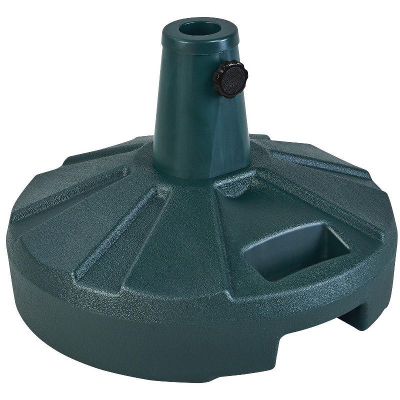 Green Molded Resin Patio Umbrella Stand with Stainless Steel Hardware