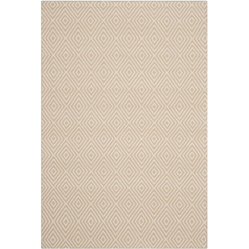 Beige Ivory Hand-Knotted Wool Floral 4' x 6' Rug
