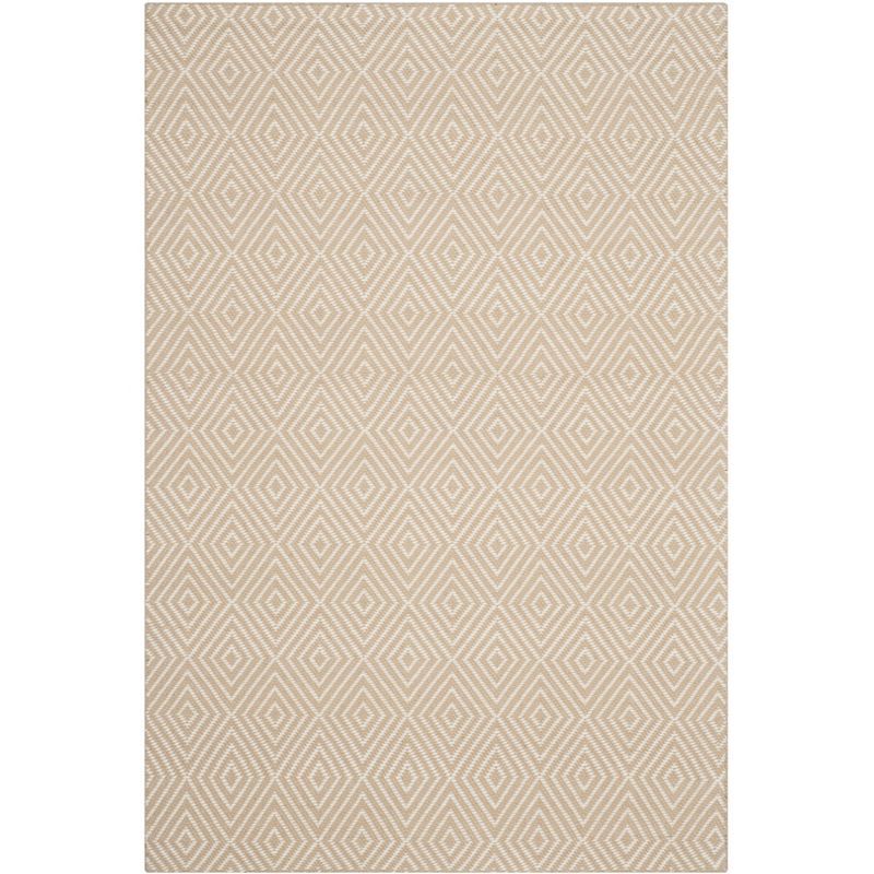 Beige Ivory Hand-Knotted Wool Floral 4' x 6' Rug