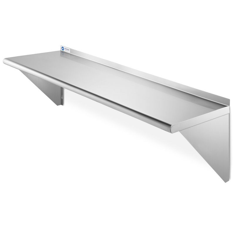 MaxiSpace 48" Silver Stainless Steel Commercial Kitchen Wall Shelf