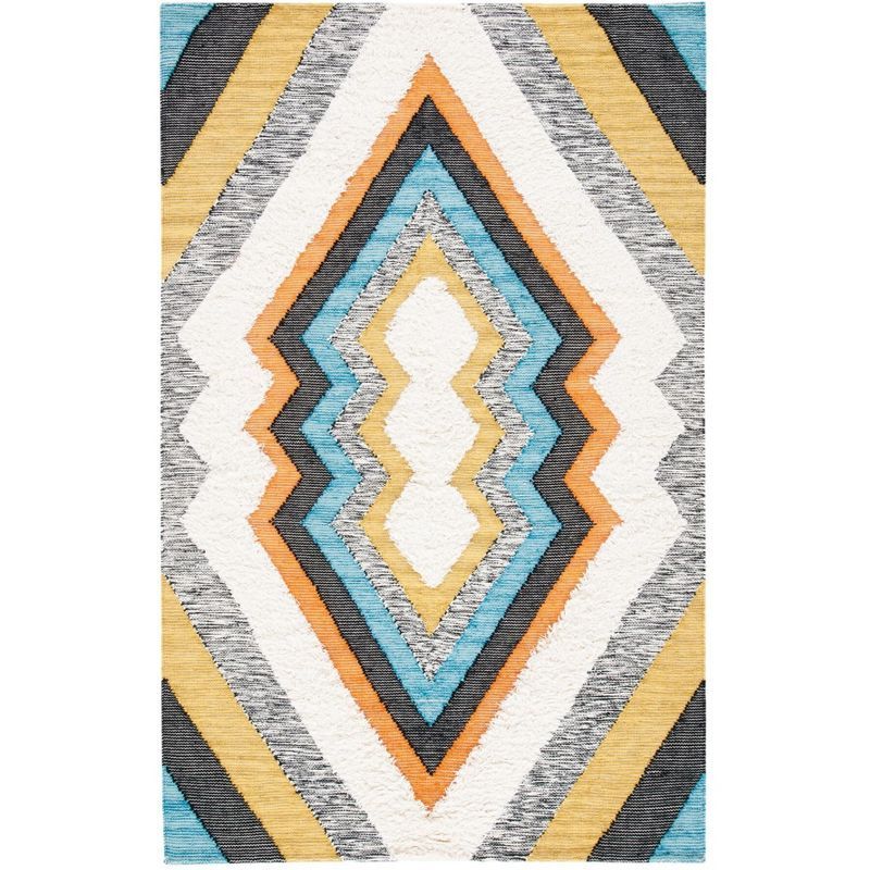 Kenya Hand-Knotted Wool Geometric 4' x 6' Area Rug