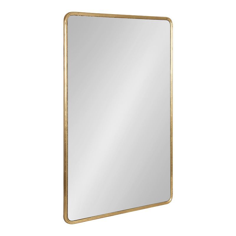 Gold Framed Rounded Rectangle Wall Mirror, 24x36