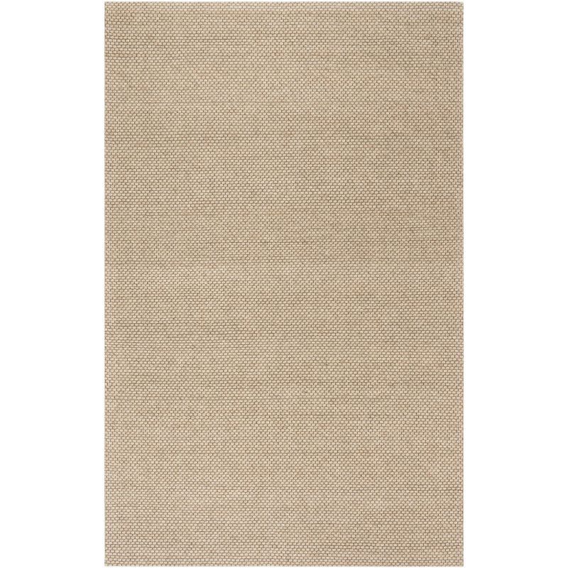 Beige Flat Woven Handmade Wool Synthetic 6' x 9' Area Rug
