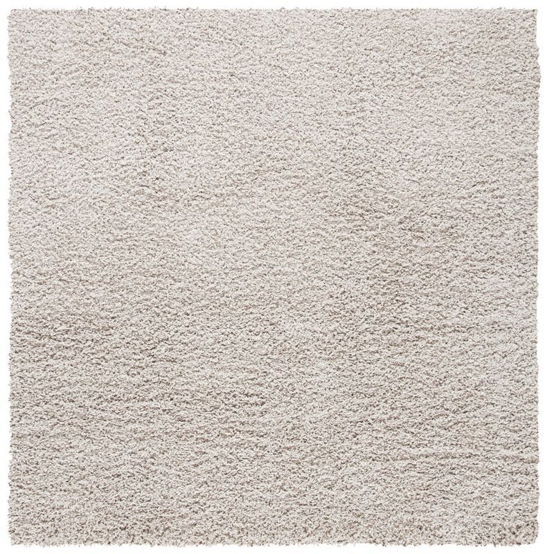 Taupe Square Hand-knotted Shag Area Rug