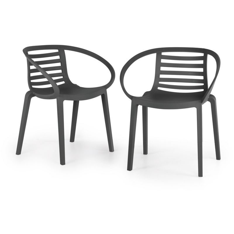 Anthracite Modern Stackable Outdoor/Indoor Dining Chairs Set