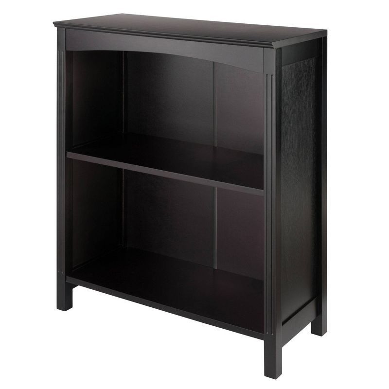 Espresso Brown Transitional 3-Tier Wood Bookshelf