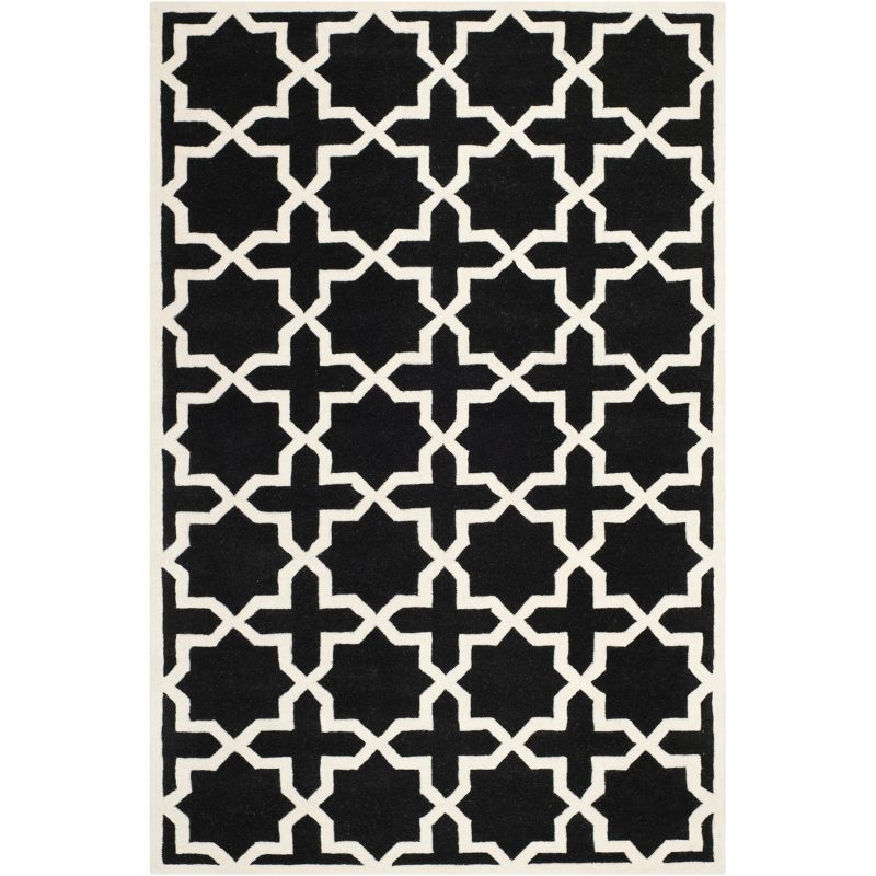 Handmade Black Wool 6' x 9' Tufted Area Rug